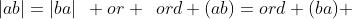 |ab|=|ba|\,\,\, or \,\,\,ord (ab)=ord (ba) 