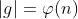 |g|=\varphi(n)