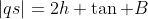 |qs|=2h \tan B