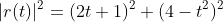 |r(t)|^2=(2t+1)^2+(4-t^2)^2