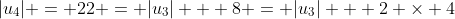 |u_4| = 22 = |u_3| + 8 = |u_3| + 2 \times 4
