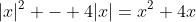|x|^2 - 4|x|=x^2+4x