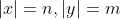 |x|=n,|y|=m