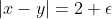 |x-y|=2 \epsilon