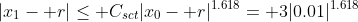 |x_1- r|\le C_{sct}|x_0- r|^{1.618}= 3|0.01|^{1.618}