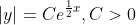 |y|=Ce^{\frac{1}{2}x},C>0