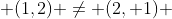  (1,2) \not= (2, 1) 