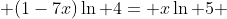  (1-7x)\ln 4= x\ln 5 