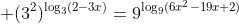  (3^2)^{\log_3(2-3x)}=9^{\log_9(6x^2-19x+2)}