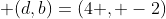  (d,b)=(4 , -2)