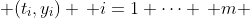  (t_{i},y_{i}) \, i=1 \cdots \, m 