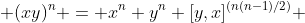  (xy)^{n} = x^{n} y^{n} [y,x]^{(n(n-1)/2)} 