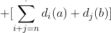  \[\sum_{i+j=n}^{.}d_{i}(a) d_{j}(b)\]