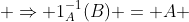  \{1\} \in B, \; \{0\} \notin B \; \Rightarrow 1_{A}^{-1}(B) = A 