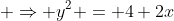  \Rightarrow y^2 = 4+2x