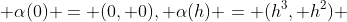  \alpha(0) = (0, 0), \alpha(h) = (h^3, h^2) 