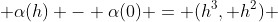  \alpha(h) - \alpha(0) = (h^3, h^2) 