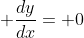  \dfrac{dy}{dx}= 0
