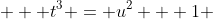 \displaystyle  t^3 = u^2 + 1 