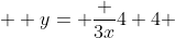  \displaystyle y= \frac {3x}{4}+4 