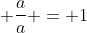  \frac{a}{a} = 1