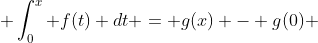  \int_{0}^{x} f(t) dt = g(x) - g(0) 