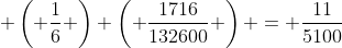  \left( \frac{1}{6} \right) \left( \frac{1716}{132600} \right) = \frac{11}{5100}