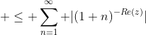  \leq \sum_{n=1}^{\infty} |(1+n)^{-Re(z)}|