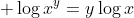  \log{x}^y=y\log{x}