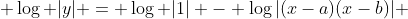  \log |y| = \log |1| - \log|(x-a)(x-b)| 