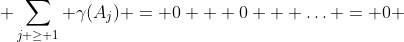  \sum_{j \geq 1} \gamma(A_j) = 0 + 0 + \ldots = 0 