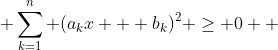  \sum_{k=1}^{n} (a_{k}x + b_{k})^{2} \geq 0  