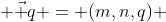  \vec {q} = (m,n,q) 