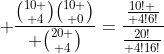  {{10 \choose 4}{10 \choose 0}\over {20 \choose 4}}={{10! \over 4!6!}\over{20!\over 4!16!}}