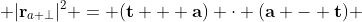 |\bold{r}_{a \perp}|^{2} = (\bold{t} + \bold{a}) \cdot (\bold{a} - \bold{t}) 