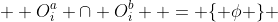   O^{a}_i \cap O^{b}_i  = \{ \phi \} 
