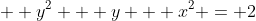   y^2 + y + x^2 = 2