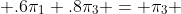  .6\pi_1+.8\pi_3 = \pi_3 