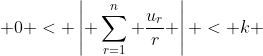  0 < \left| \sum_{r=1}^n \frac{u_r}{r} \right| < k 