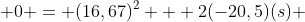  0 = (16,67)^2 + 2(-20,5)(s) 