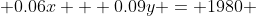  0.06x + 0.09y = 1980 
