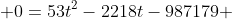  0=53t^2-2218t-987179 