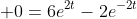  0=6e^{2t}-2e^{-2t}