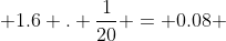  1.6 . \frac{1}{20} = 0.08 
