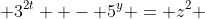  3^{2t}  - 5^y = z^2 
