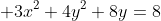  3x^2+4y^2+8y=8