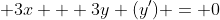  3x + 3y (y') = 0
