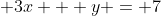  3x + y = 7