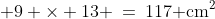  9 \times 13 \:=\:117\text{ cm}^2