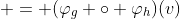  = (\varphi_g \circ \varphi_h)(v)